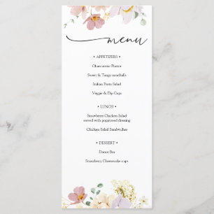 Pink Blooming Flowers Menu