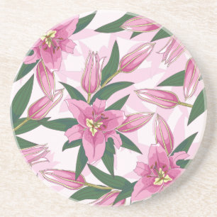 Pink Blooming Lily Coaster