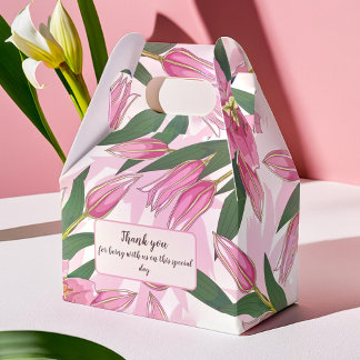 Pink Blooming Lily Thank you / Welcome  Favour Box