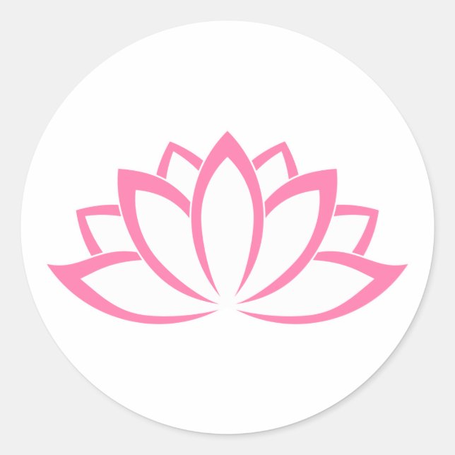 Pink Blooming Lotus Flower symbol Classic Round Sticker (Front)