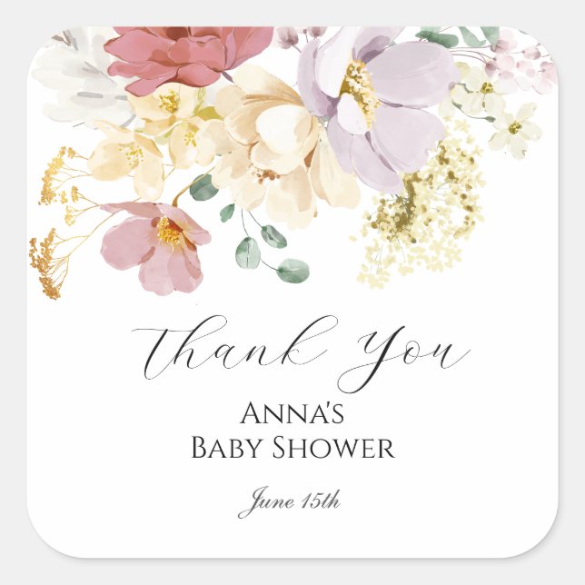 Pink Blooms Favour Tag (Front)