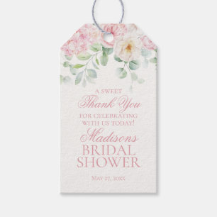 Pink Blooms Floral Hydrangea Bridal Shower Favour Gift Tags