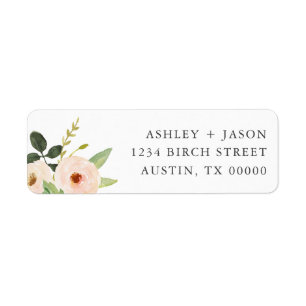 Pink Blooms Floral Return Address Lables