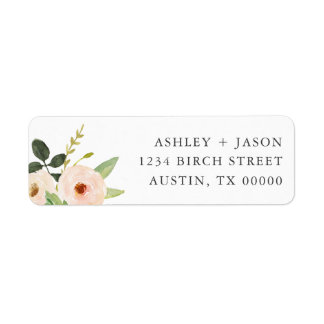 Pink Blooms Floral Return Address Lables