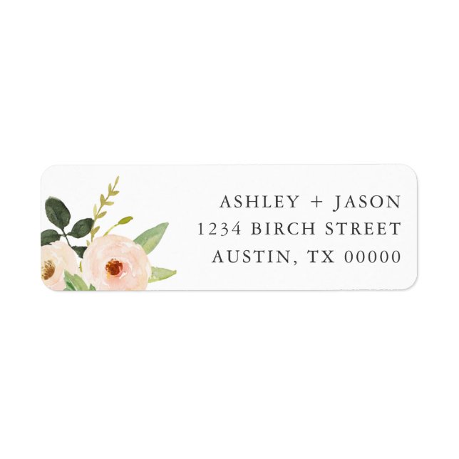 Pink Blooms Floral Return Address Lables (Front)