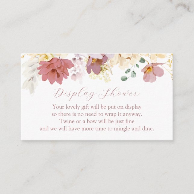 Pink Blooms Shower Enclosure Card (Front)