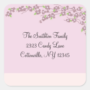 Pink Blossom Address Labels