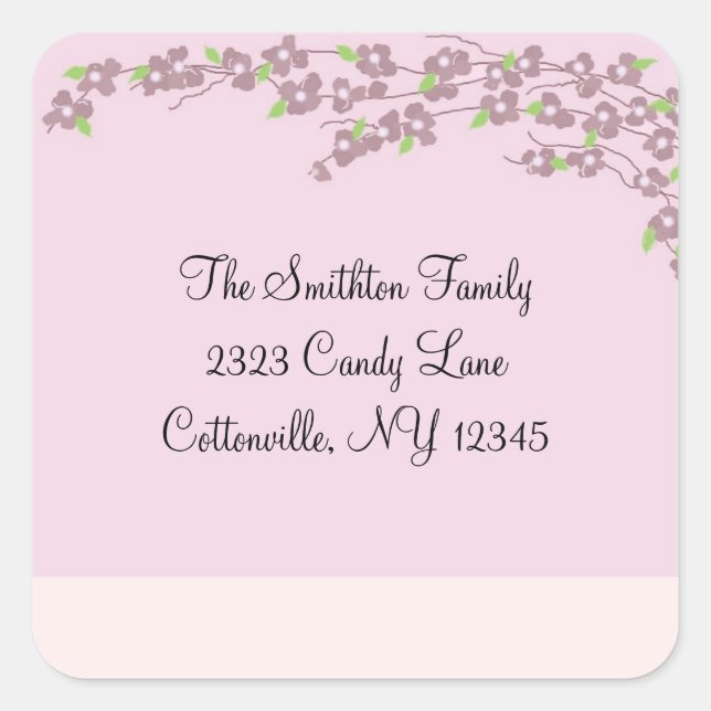 Pink Blossom Address Labels (Front)