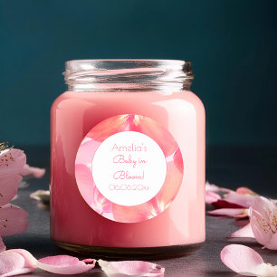 Pink Blossom Baby in Bloom Baby Shower Classic Round Sticker