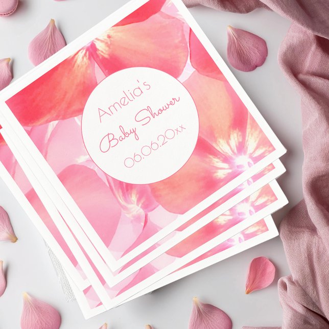 Pink Blossom Baby Shower  Napkin (Pretty pink baby shower inspiration)
