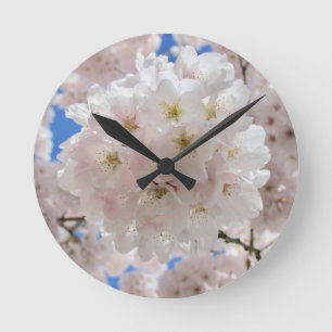 Pink Blossom Balls. Round Clock