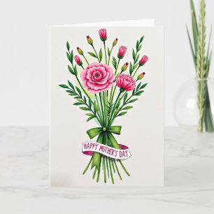 Pink Blossom Bouquet Art Card