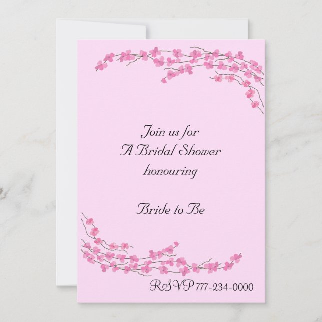 Pink Blossom Bridal Shower Invitation (Front)