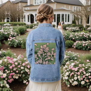 Pink Blossom Cascade Denim Jacket