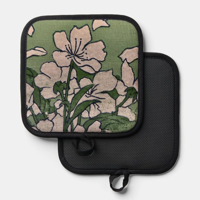 Pink Blossom Cascade  Pot Holder (Front/Back)