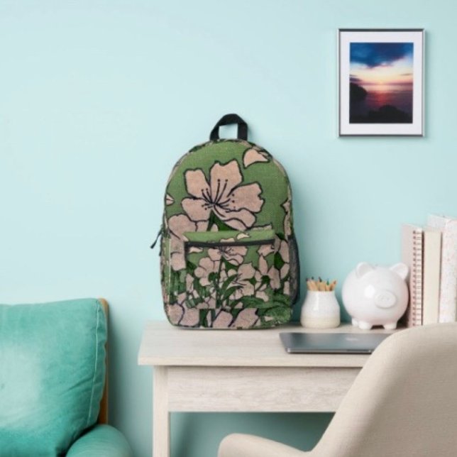 Pink Blossom Cascade  Printed Backpack (Stylish backpack that can be taken anywhere holidays, to the gym or for a walk. )