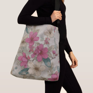 Pink Blossom Floral  Crossbody Bag