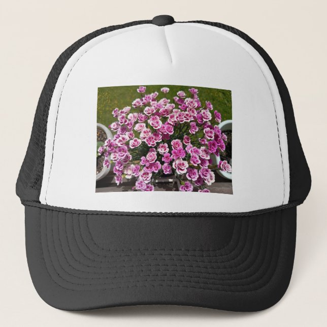 Pink Blossom Floral Trucker Hat (Front)