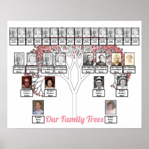 Pink Blossom Fractal Art Tree Two Family Trees   Poster