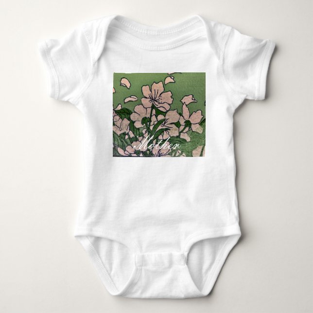 Pink Blossom Green  Baby Bodysuit (Front)