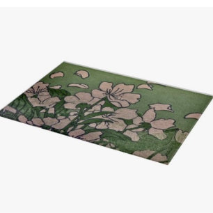 Pink Blossom Green Cutting Board