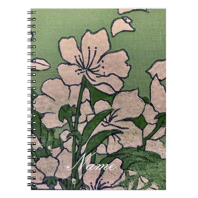Pink Blossom Green  Notebook (Front)