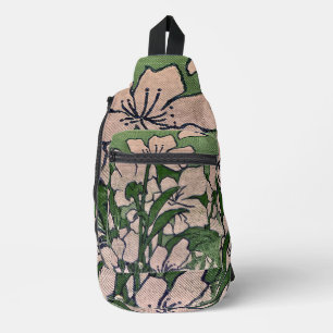 Pink Blossom Green Sling Bag
