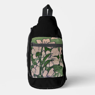 Pink Blossom Green Sling Bag