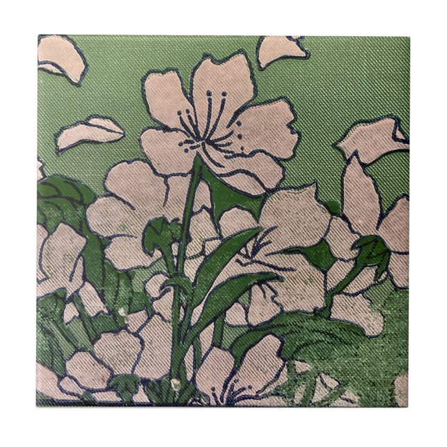 Pink Blossom Green Tile (Front)