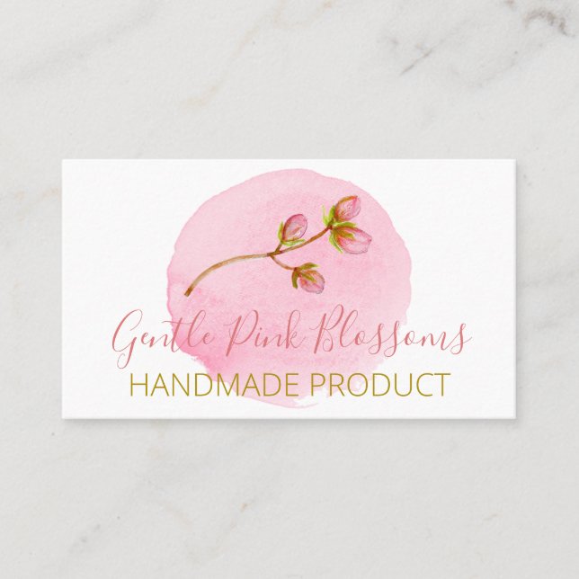 Pink Blossom Handmade Soap Scrub Body Butter Business Card (Front)