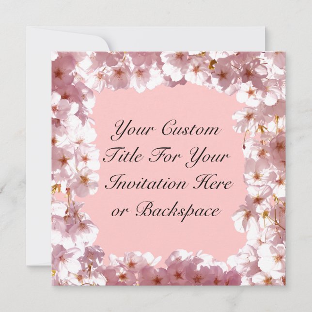 Pink Blossom Invitations Personalised RSVP Cards (Front)
