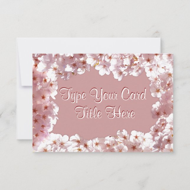 Pink Blossom Invitations Personalised RSVP Cards (Front)