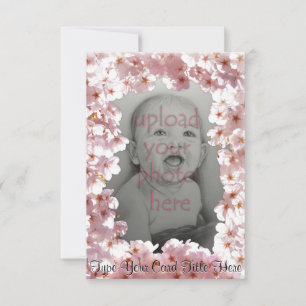 Pink Blossom Invitations Personalised RSVP Cards