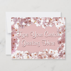 Pink Blossom Invitations Personalised RSVP Cards