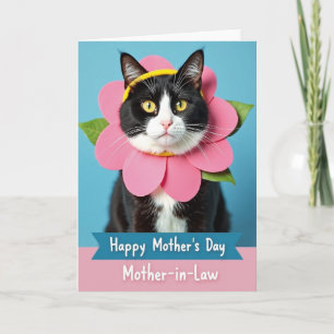 Pink Blossom Kitty Mothers Card