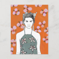 Pink Blossom Lady - Orange