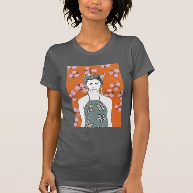 Pink Blossom Lady - Orange T-Shirt (Front)