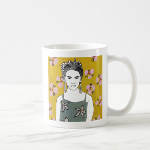 Pink Blossom Lady - Yellow Coffee Mug
