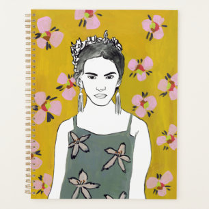 Pink Blossom Lady - Yellow Planner