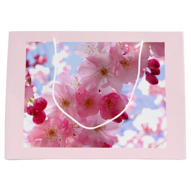 Pink blossom large gift bag (Front)