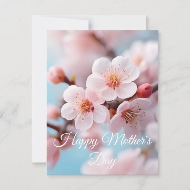 Pink Blossom Magic  Holiday Card (Front)