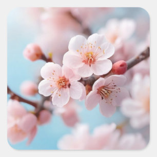 Pink Blossom Magic Square Sticker