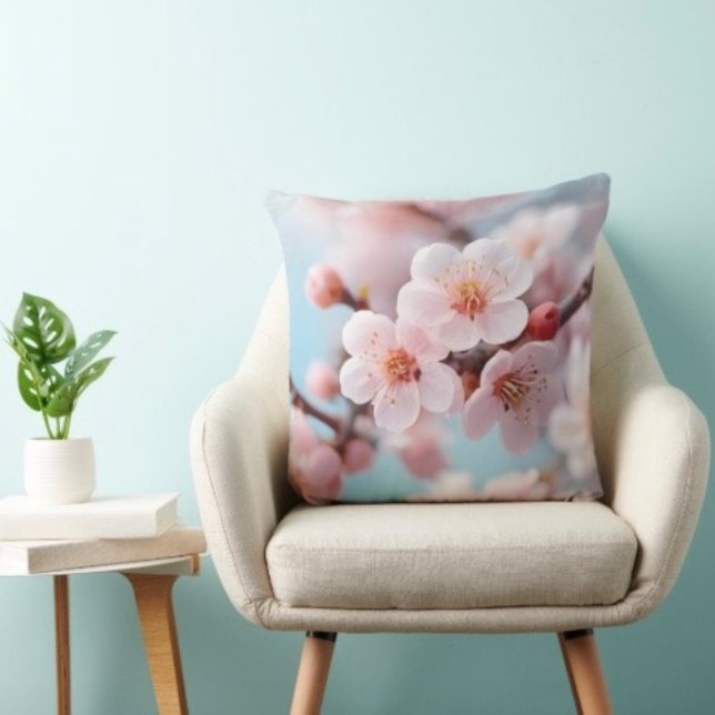Pink Blossom Magic Throw Pillow (Cozy throw pillow that reminds Mom she’s loved—perfect Mother’s Day home accent.)