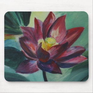 Pink blossom of lotus flower mousepad