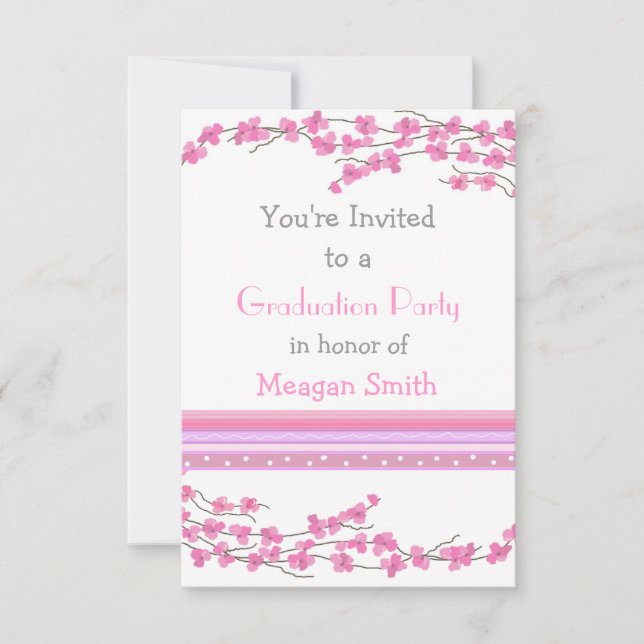 Pink Blossom Party Invitation (Front)