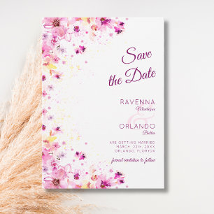 Pink Blossom Peony Rose Romance Art Wedding Save The Date