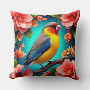 🌷 Pink Blossom Songbird Garden Art Gift For Her Cushion