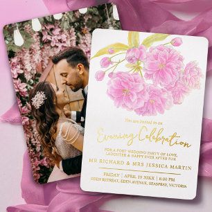 Pink blossom spring evening celebration gold