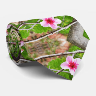 Pink Blossom Tree Abstract Art, Neck Tie