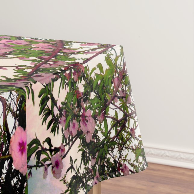 Pink Blossom Tree Watercolour, Tablecloth (In Situ)
